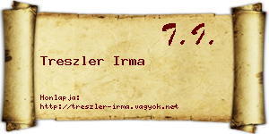 Treszler Irma névjegykártya